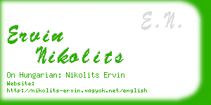 ervin nikolits business card